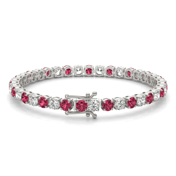 7.50 CTW Lab-Created Ruby and Lab-Grown Diamond Bracelet, photo 2