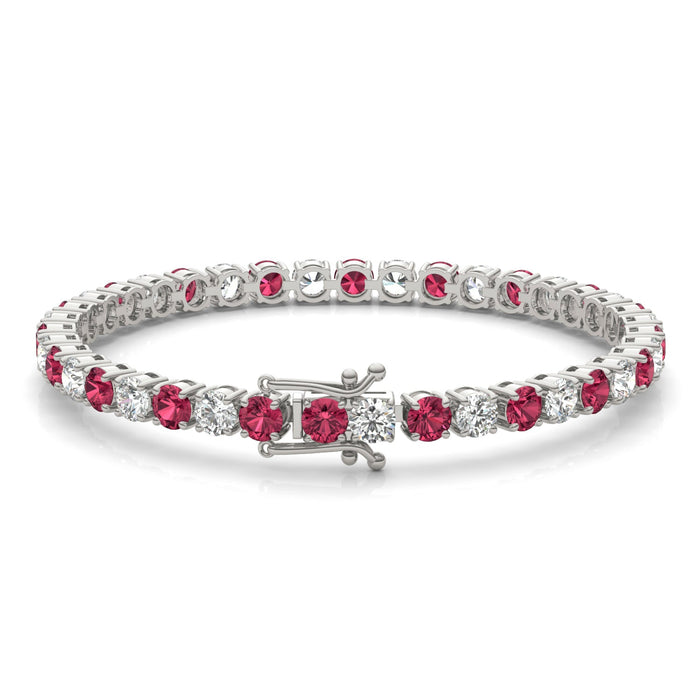 Pulsera con rubíes creados y diamantes cultivados en laboratorio de 7.50 CTW, foto 2