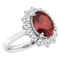 3 CTW Oval Lab-Created Ruby Halo Engagement Ring in 14K Gold, photo 2