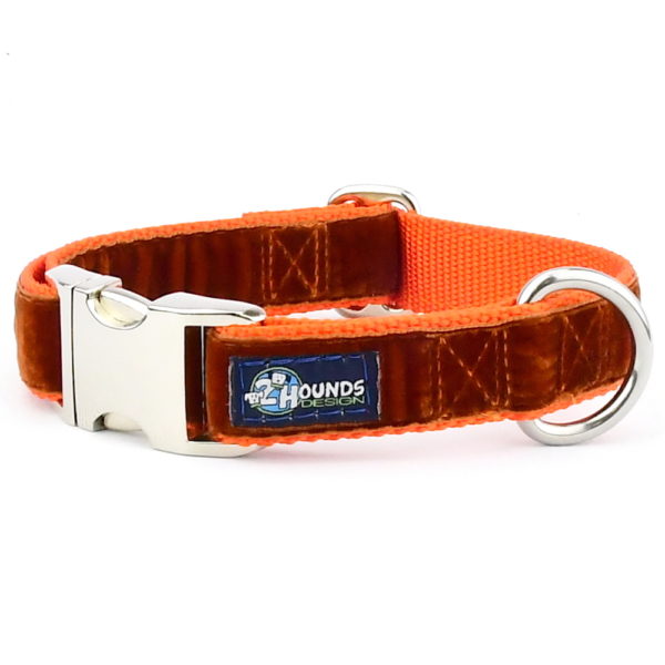 Rust Velvet Essential Buckle Martingale Dog Collar, photo 1