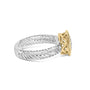 Anillo de corazón con acabado satinado y diamantes en plata de ley bañada en oro amarillo de 18K, foto 2