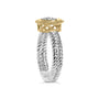 Anillo de corazón con acabado satinado y diamantes en plata de ley bañada en oro amarillo de 18K, foto 4