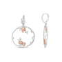 1/10 Ct. T.W. Diamond Floral Hoop Earrings in Rose Gold-Plated Sterling Silver, photo 4