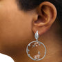 1/10 Ct. T.W. Diamond Floral Hoop Earrings in Rose Gold-Plated Sterling Silver, photo 3