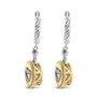 Aretes colgantes de medallón de corazón con diamantes de 1/8 ct. p.t. en plata de ley bañada en oro amarillo de 18K, foto 5
