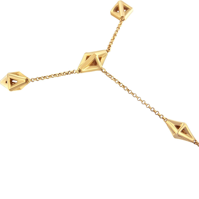 Cadena de mano de anillo y pulsera con diamantes de 1/4 ct. p.t. en oro amarillo de 14K, foto 4