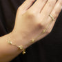 Cadena de mano de anillo y pulsera con diamantes de 1/4 ct. p.t. en oro amarillo de 14K, foto 3