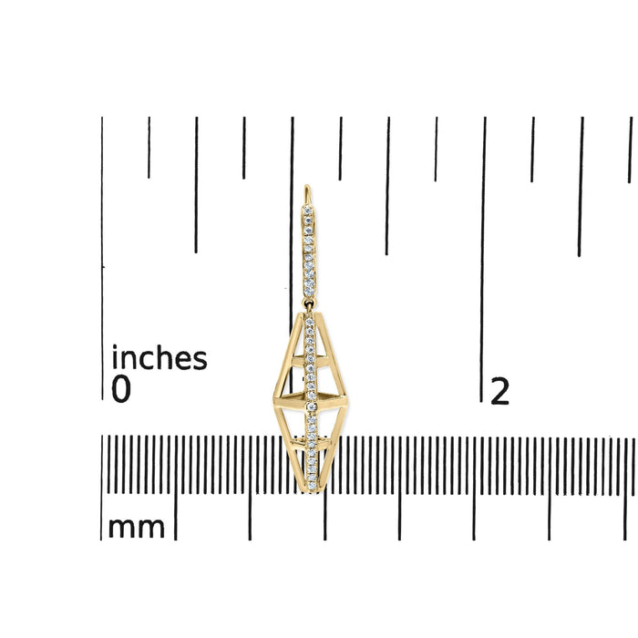 5/8 Ct. T.W. Diamond Geometrical Pillar Drop and Dangle Earrings in 14K Yellow Gold, photo 5