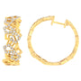 Aretes de aro de panal con diamantes de 3/4 ct. p.t. en oro amarillo de 14K, foto 2