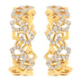 Aretes de aro de panal con diamantes de 3/4 ct. p.t. en oro amarillo de 14K, foto 4