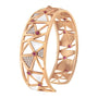 5/8 Ct. T.W. Diamond and Lab-Created Pink Tourmaline Open Cuff Bangle with White Enamel in 14K Rose Gold, photo 5