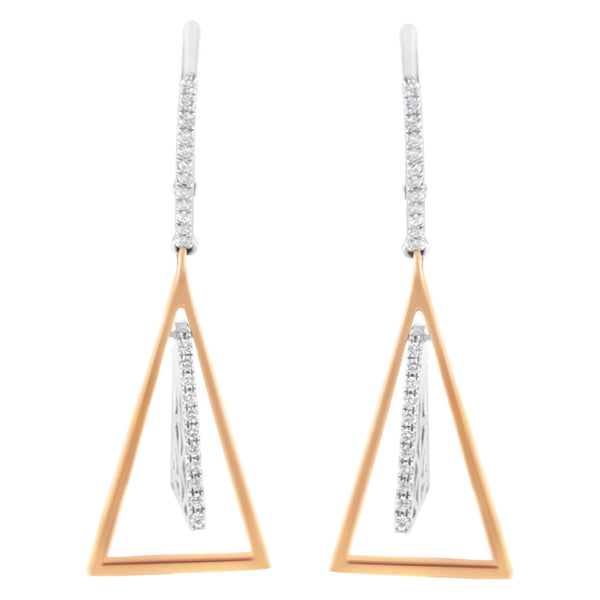 3/8 Ct. T.W. Diamond Windchime Drop and Dangle Earrings in 14K Rose and White Gold, photo 1
