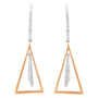 Aretes colgantes de campanas de viento con diamantes de 3/8 ct. p.t. en oro rosa y blanco de 14K, foto 1
