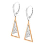 Aretes colgantes de campanas de viento con diamantes de 3/8 ct. p.t. en oro rosa y blanco de 14K, foto 4