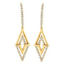 3/8 Ct. T.W. Double Triangle Drop and Dangle Diamond Earrings in 14K Yellow Gold, photo 1