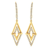 3/8 Ct. T.W. Double Triangle Drop and Dangle Diamond Earrings in 14K Yellow Gold