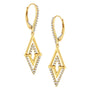 3/8 Ct. T.W. Double Triangle Drop and Dangle Diamond Earrings in 14K Yellow Gold, photo 2