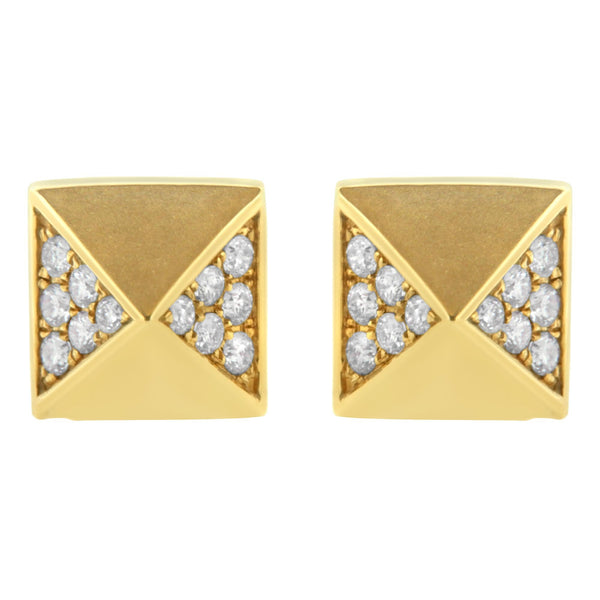 1/4 Ct. T.W. Diamond Pyramid Stud Earrings in 14K Yellow Gold, photo 1