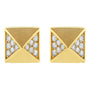 Aretes de botón de pirámide con diamantes de 1/4 ct. p.t. en oro amarillo de 14K, foto 1