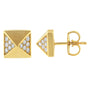 Aretes de botón de pirámide con diamantes de 1/4 ct. p.t. en oro amarillo de 14K, foto 2
