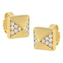 Aretes de botón de pirámide con diamantes de 1/4 ct. p.t. en oro amarillo de 14K, foto 4