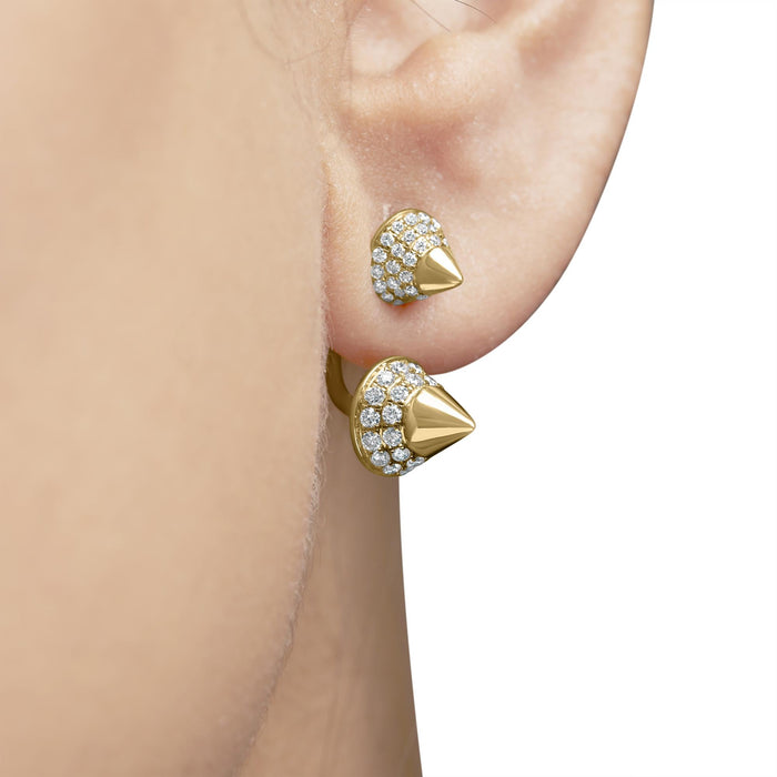 1 Ct. T.W. Diamond Double Cone Jacket Stud Earrings in 14K Rose Gold, photo 3