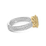 Diamond Cross Ring with Satin Finish in 18K Yellow Gold-Plated Sterling Silver, photo 2