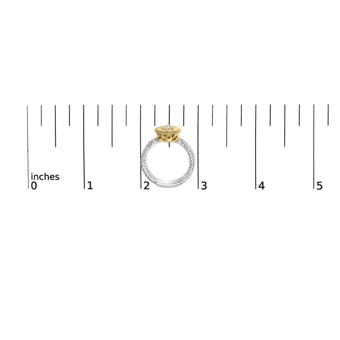 Diamond Cross Ring with Satin Finish in 18K Yellow Gold-Plated Sterling Silver, photo 7