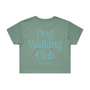 Dog Walking Club Crop Top in sage / teal print