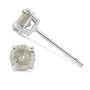 Aretes de botón clásicos de 4 garras con diamantes sal y pimienta talla redonda en plata de ley, foto 5
