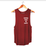 Puppies Make Me Happy Motto Sleeveless Top in maroon