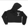 Motto Puppies Make Me Happy Crop Hoodie in black