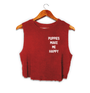 Puppies Make Me Happy Motto Crop Top in maroon