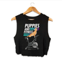 Puppies & Fitness Spin Bike Future Colors Crop Top in black