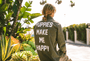 Puppies Make Me Happy Military Button-Up Shirt in army green
