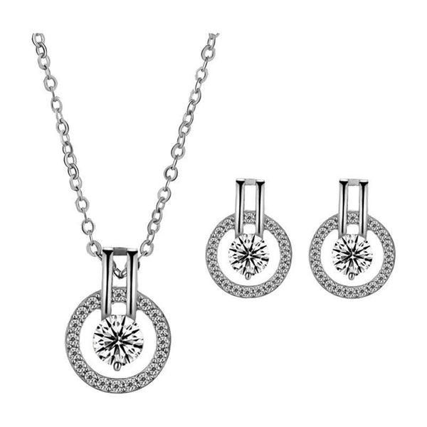 Linda Cubic Zirconia Necklace and Earring Set, photo 1