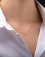 Collar con pequeño diamante en bisel en oro de 14K, foto 3