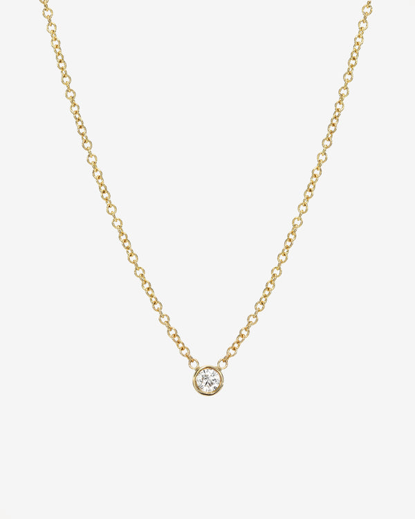 14K Gold Small Bezel Diamond Necklace, photo 1