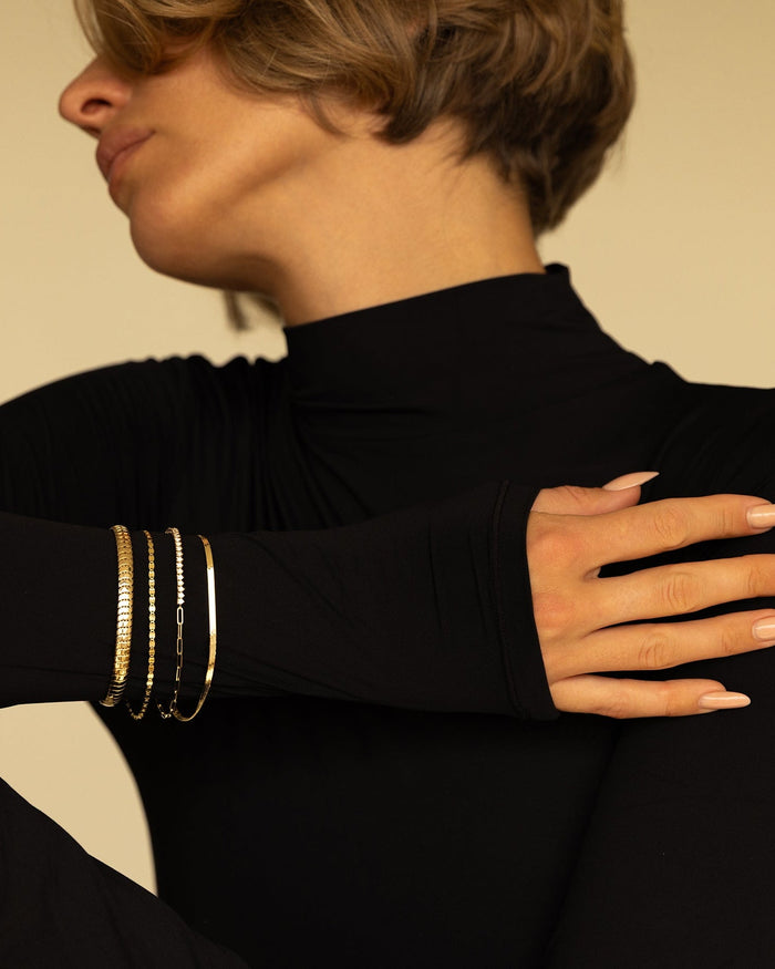 Pulsera de cadena espejo en oro de 14K, foto 4