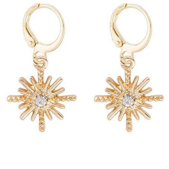Aretes de aro Huggie con estrella colgante, foto 1