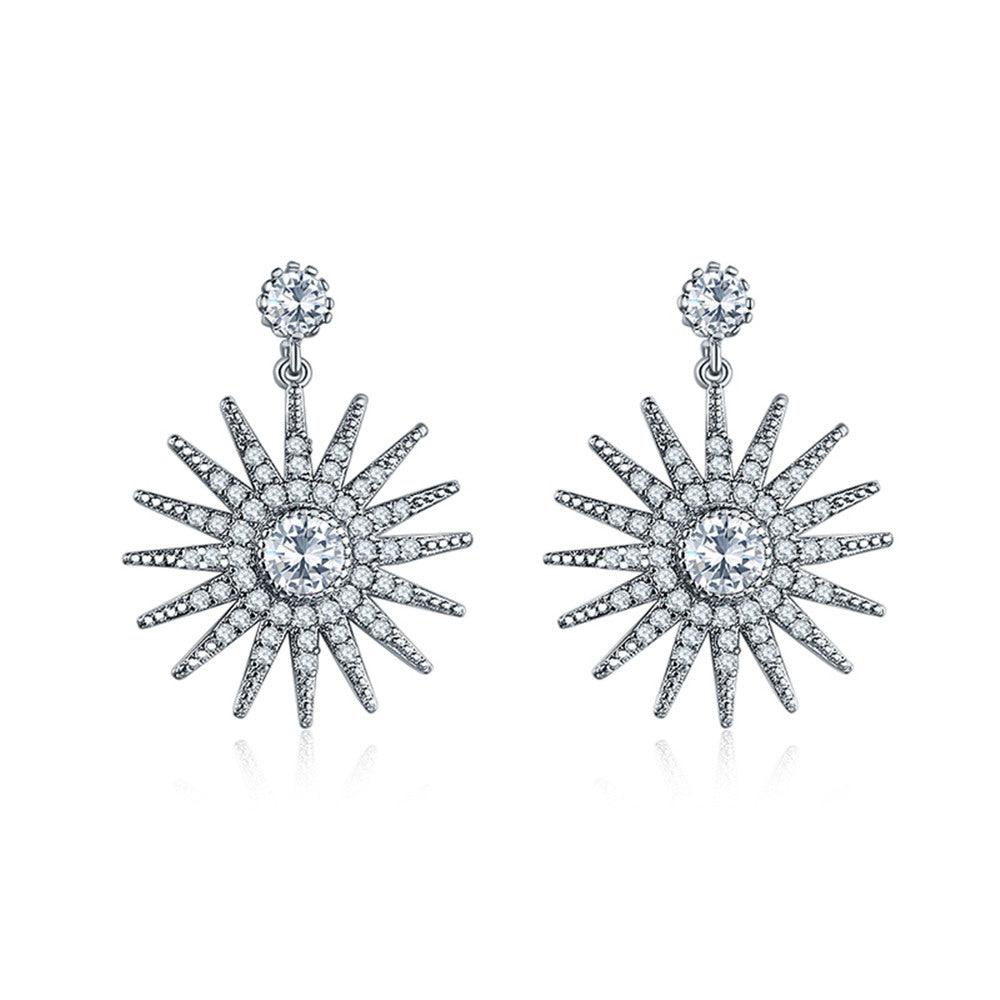 Star Cubic Zirconia Dangle Earrings, photo 1