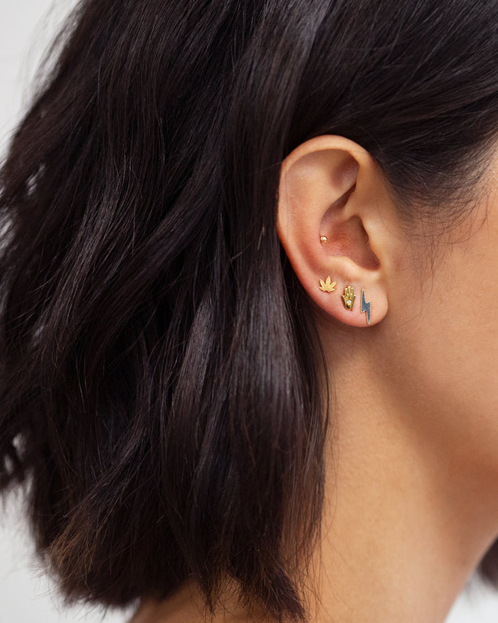 14K Gold Bead Stud Earring, photo 6