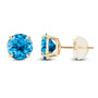 2.00 CTW Swiss Blue Topaz Stud Earrings in 14K Yellow Gold, photo 2