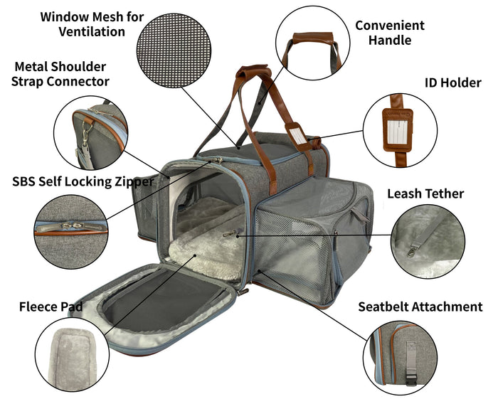 Gold Series Big Apple Double Expandable Pet Carrier, photo 4