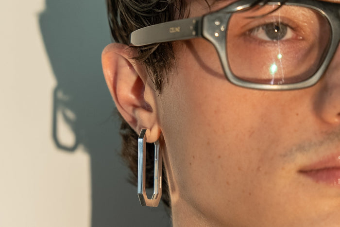 Aretes de aro Tall Geo para hombre, foto 4