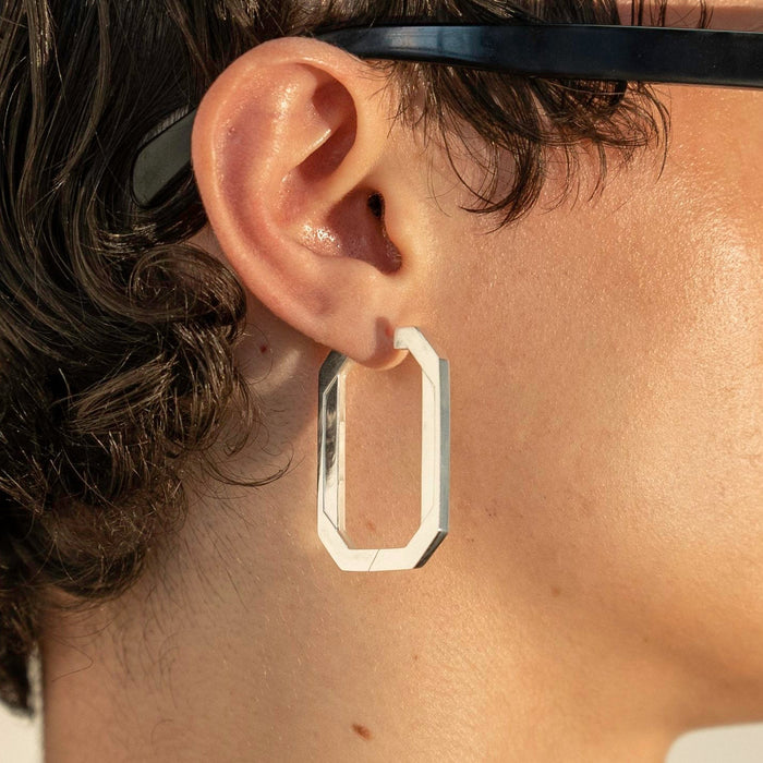 Aretes de aro Tall Geo para hombre, foto 6