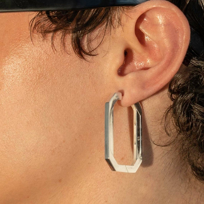 Aretes de aro Tall Geo para hombre, foto 7