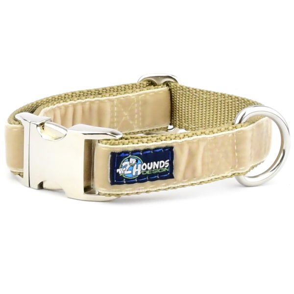 Tan Velvet Essential Buckle Martingale Dog Collar, photo 1