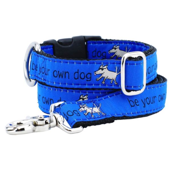 Correa de listón para perro Be Your Own Dog Teddy The Dog Blue, 1 pulg. de ancho, foto 3