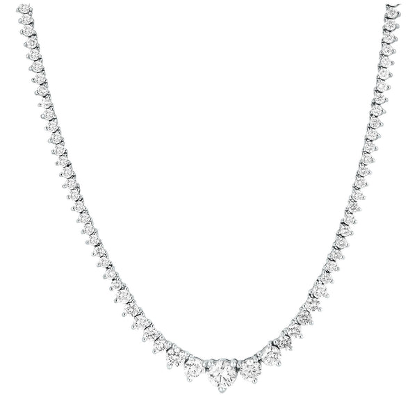 15 CTW Lab-Created Moissanite Necklace in Gold-Plated Brass, photo 1